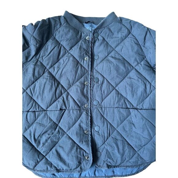 ZARA WATER-REPELLENT QUILTED BOMBER JACKET Black size 4-5 years Snaps - Picture 10 of 11